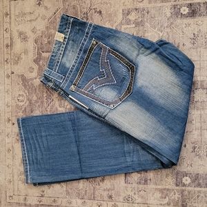NWT - Antique Rivet Slim Straight Jeans